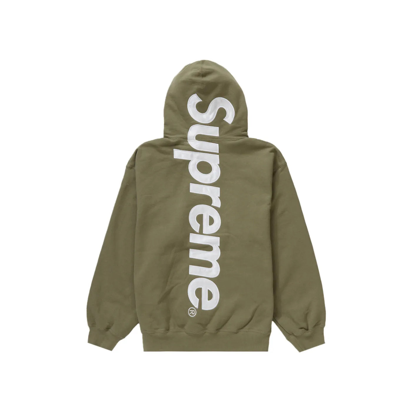 Supreme Satin Appliqué Hooded Sweatshirt (FW23) Light Olive