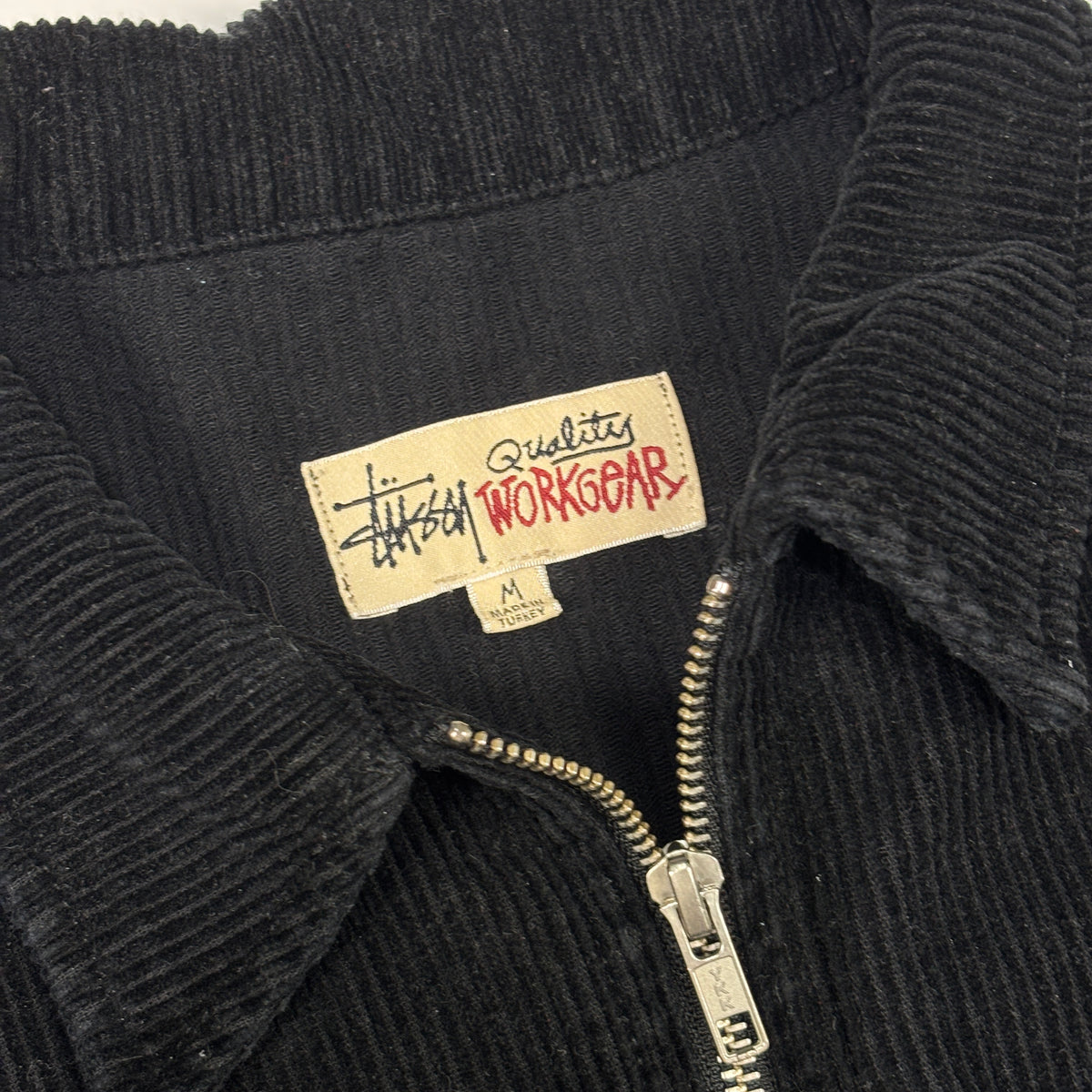 Stussy Wide Wale Corduroy Zip Up Black