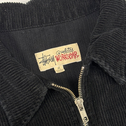 Stussy Wide Wale Corduroy Zip Up Black