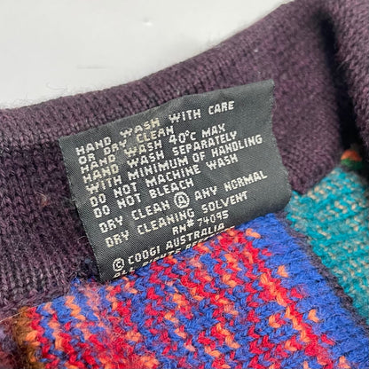 90's Coogi 3D Knit Sweater w/Collar Multicolor