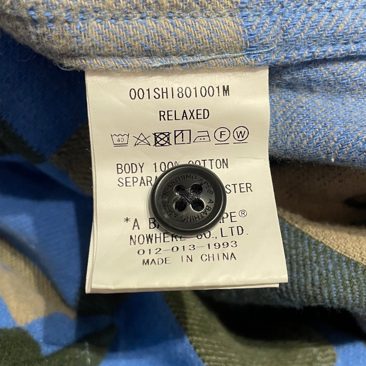 BAPE Block Check Relaxed Fit Shirt Beige