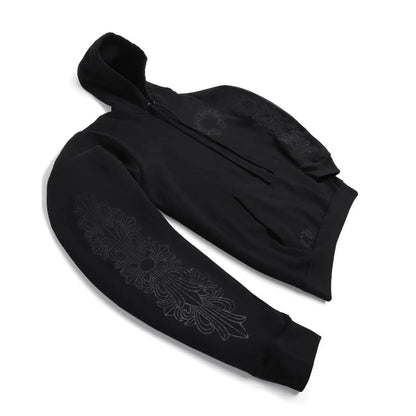 Chrome Hearts Floral Horseshoe Hoodie Black