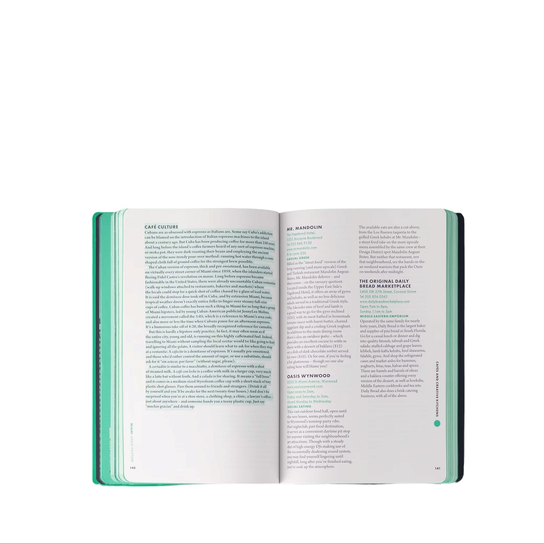 Louis Vuitton MIAMI Green Cloth Cover City Guide Book