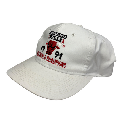 1991 Chicago Bulls World Champs Snapback White