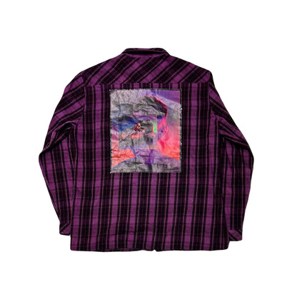 Marcelo Burlon County of Milan Plaid Flannel Shirt Purple
