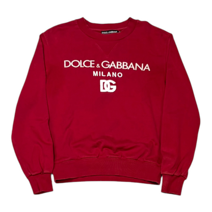 Dolce & Gabbana Jersey DG Embroidery and Patch Sweatshirt Red