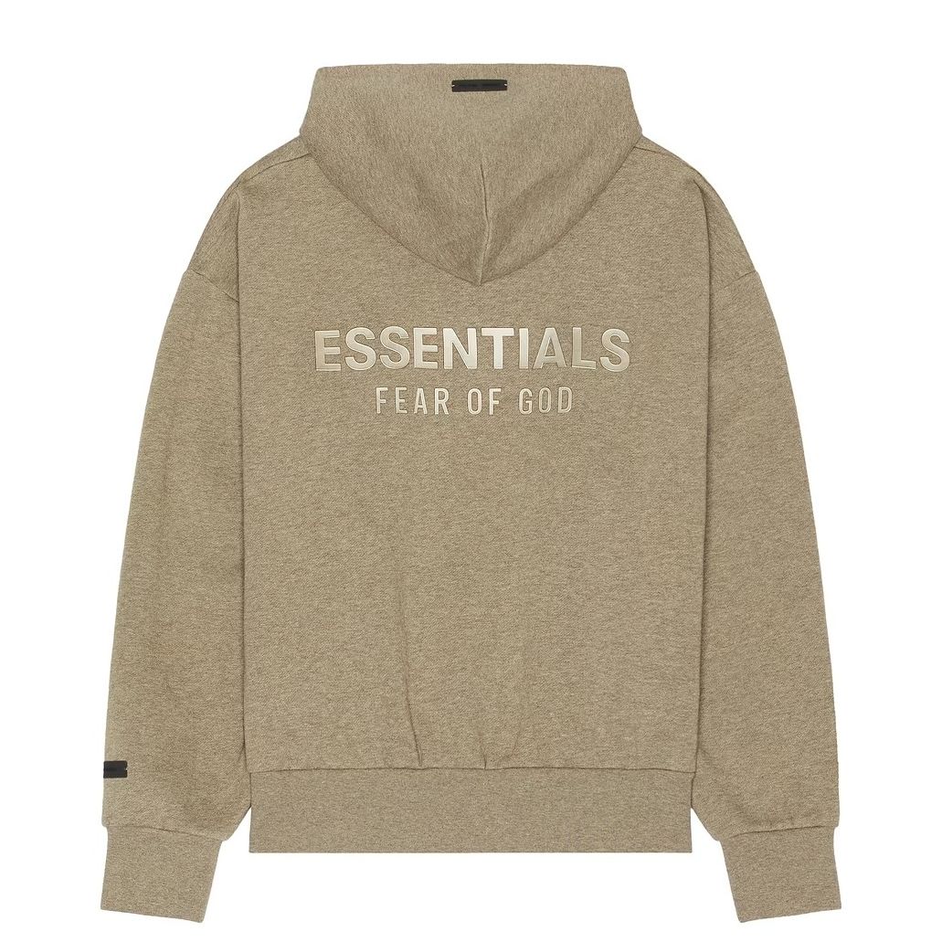 Fear of God Essentials Classic Hood Zip Up Sweatshirt Homestead Heather