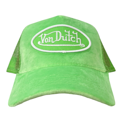 Von Dutch Velvet Trucker Hat Green