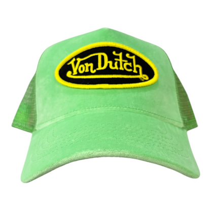 Von Dutch Hollywood Velvet Trucker Hat Green