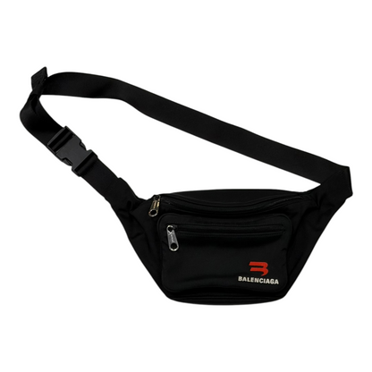 Balenciaga Explorer Sporty B Logo Embroidered Beltpack Medium Black