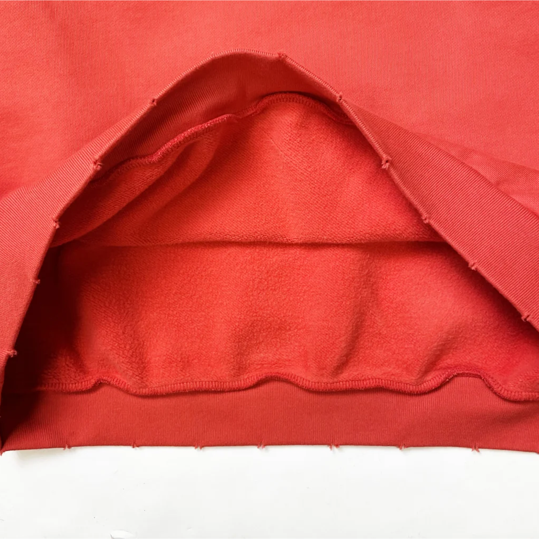 Members of The Rage Distressed Small Logo Crewneck Infrared