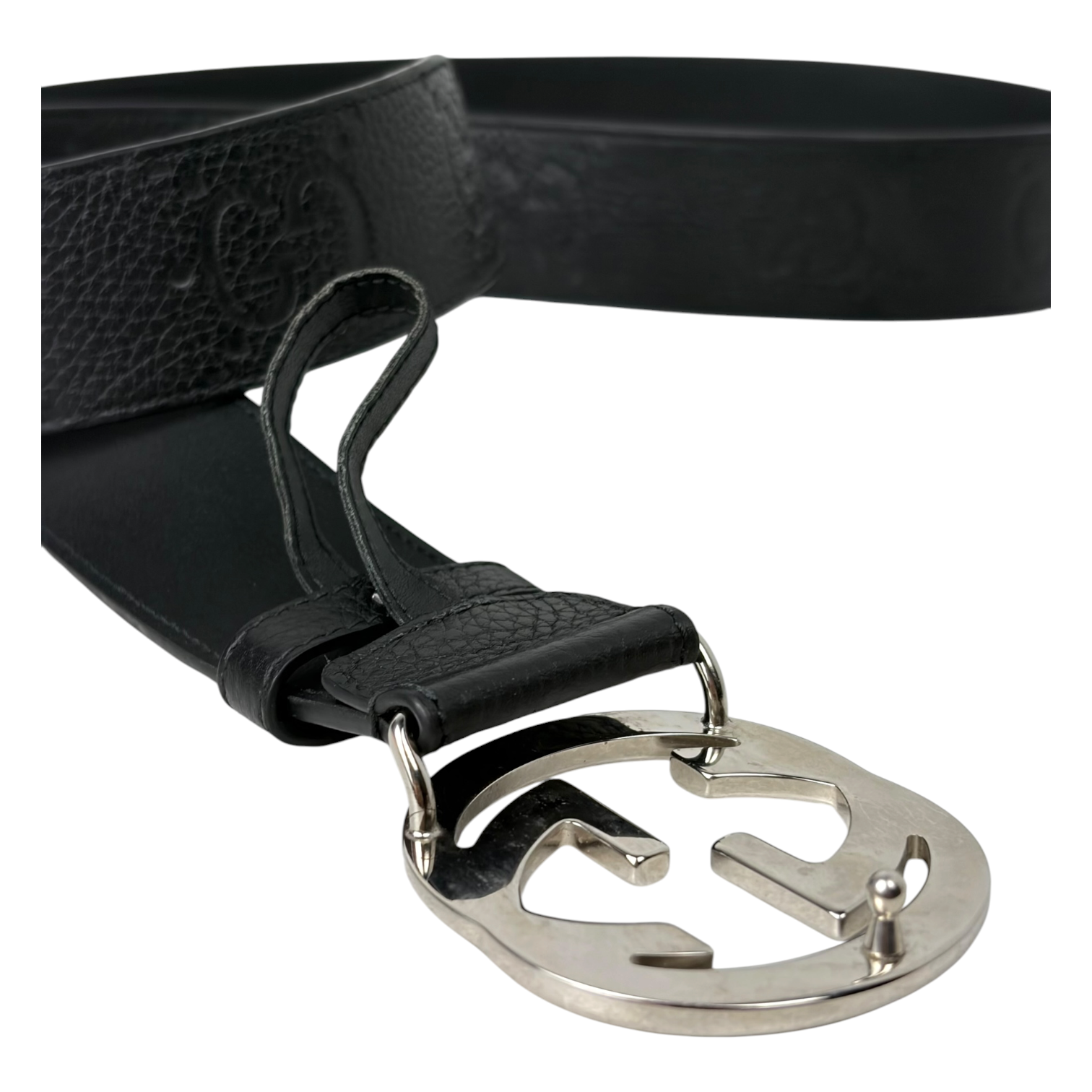 Gucci Interlocking G Buckle Wide Belt Black