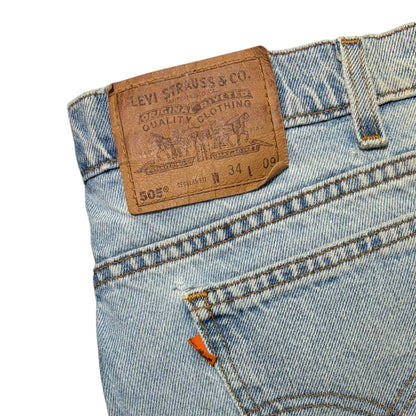 1997 Levi's 505 Orange Tab Shorts Light Wash
