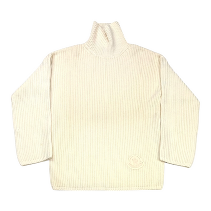 Moncler Snap Sleeve Sweater Cream