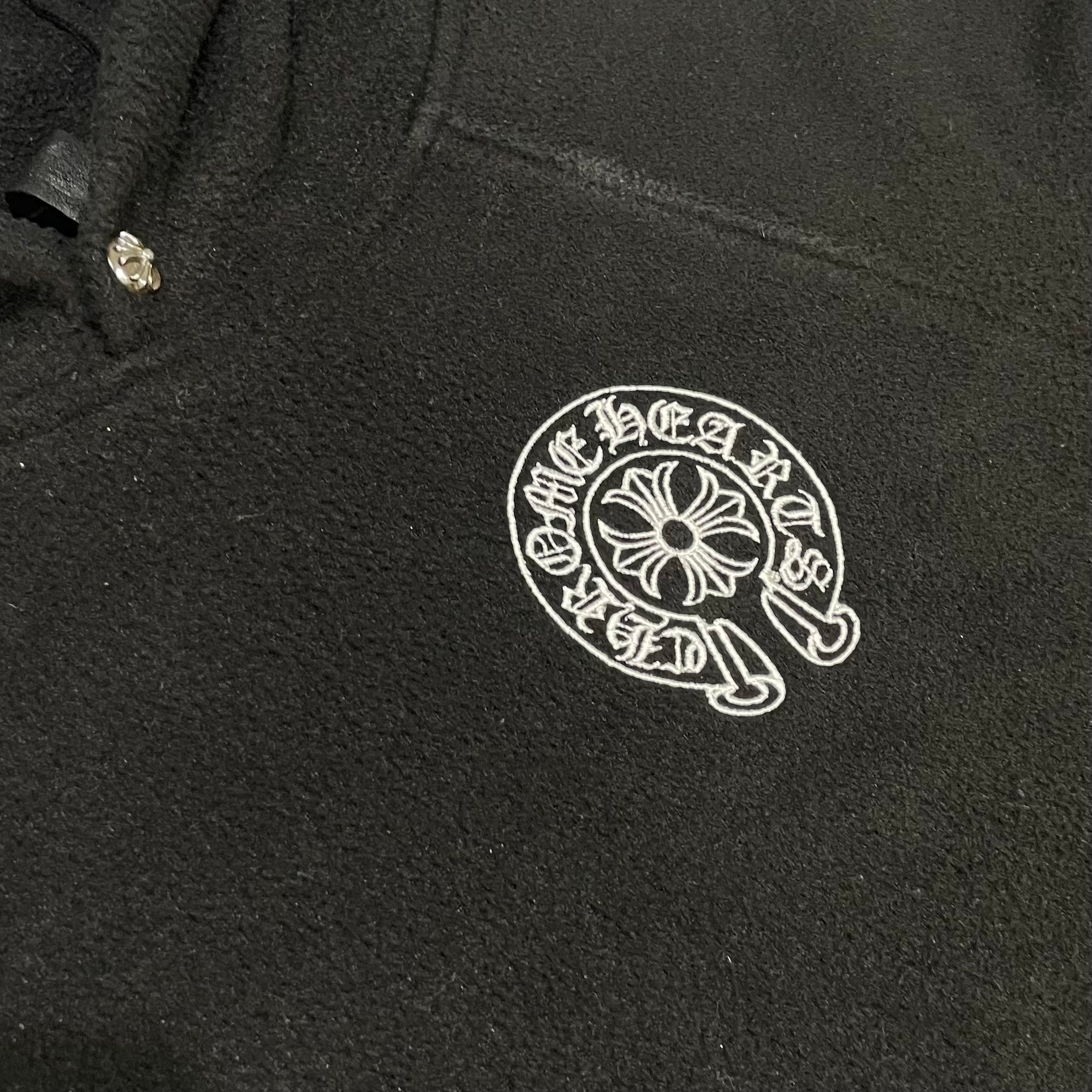 Chrome Hearts Horseshoe Logo Fleece Hoodie Black