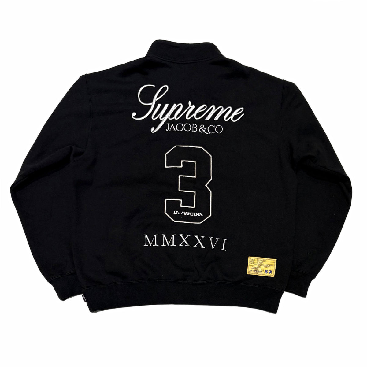 Supreme La Martina Zip Up Sweatshirt Black