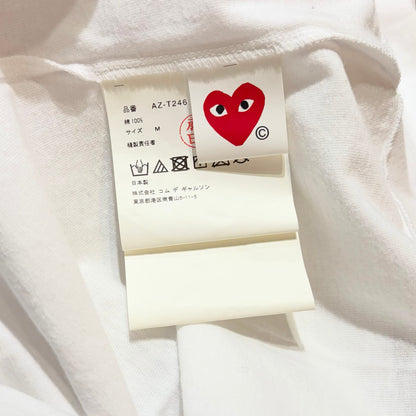 Comme des Garcons PLAY Play Camouflage Double Heart T-shirt White