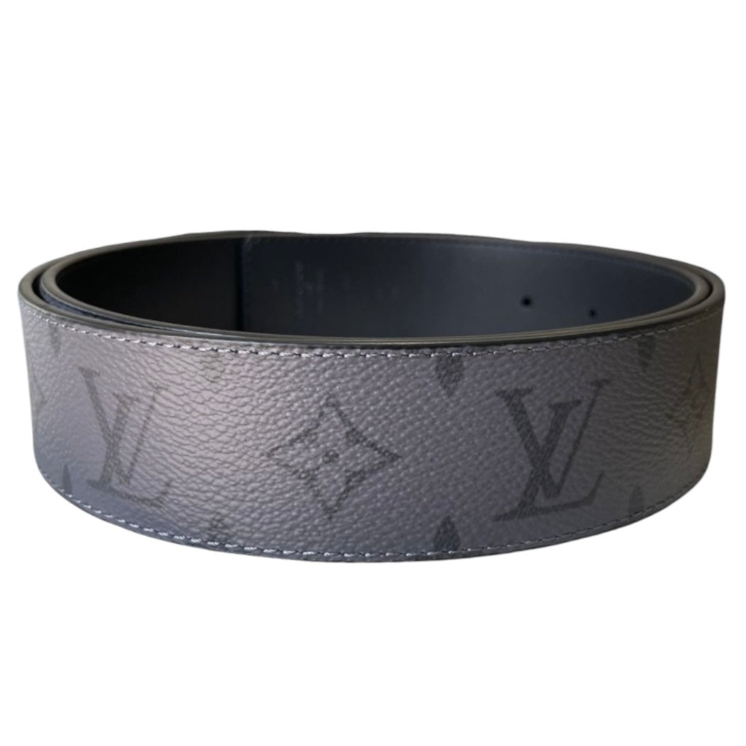 Louis Vuitton Reversible Belt Initiales Monogram Eclipse Reverse 40MM Gray