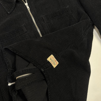 Stussy Wide Wale Corduroy Zip Up Black