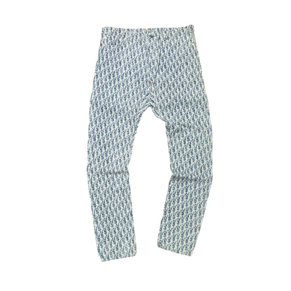 Dior Slim 17.5 Oblique Slim Pants Blue