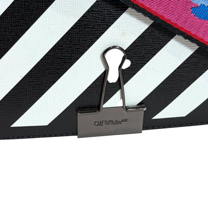 OFF-WHITE Diagonal Stripes Binder Shoulder Bag Mini Black