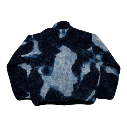 Supreme The North Face Bleached Denim Print Fleece Jacket Indigo