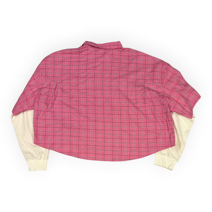 GV Gallery Cropped Raspberry Thermal Flannel Pink