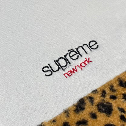 Supreme Leopard Panel Half Zip Sweatshirt White
