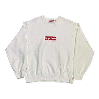 Supreme Washed Box Logo Crewneck White