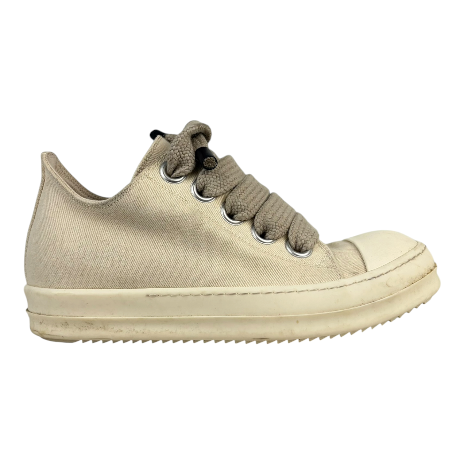 Rick Owens DRKSHDW Jumbolace Low Denim Sneakers Milk
