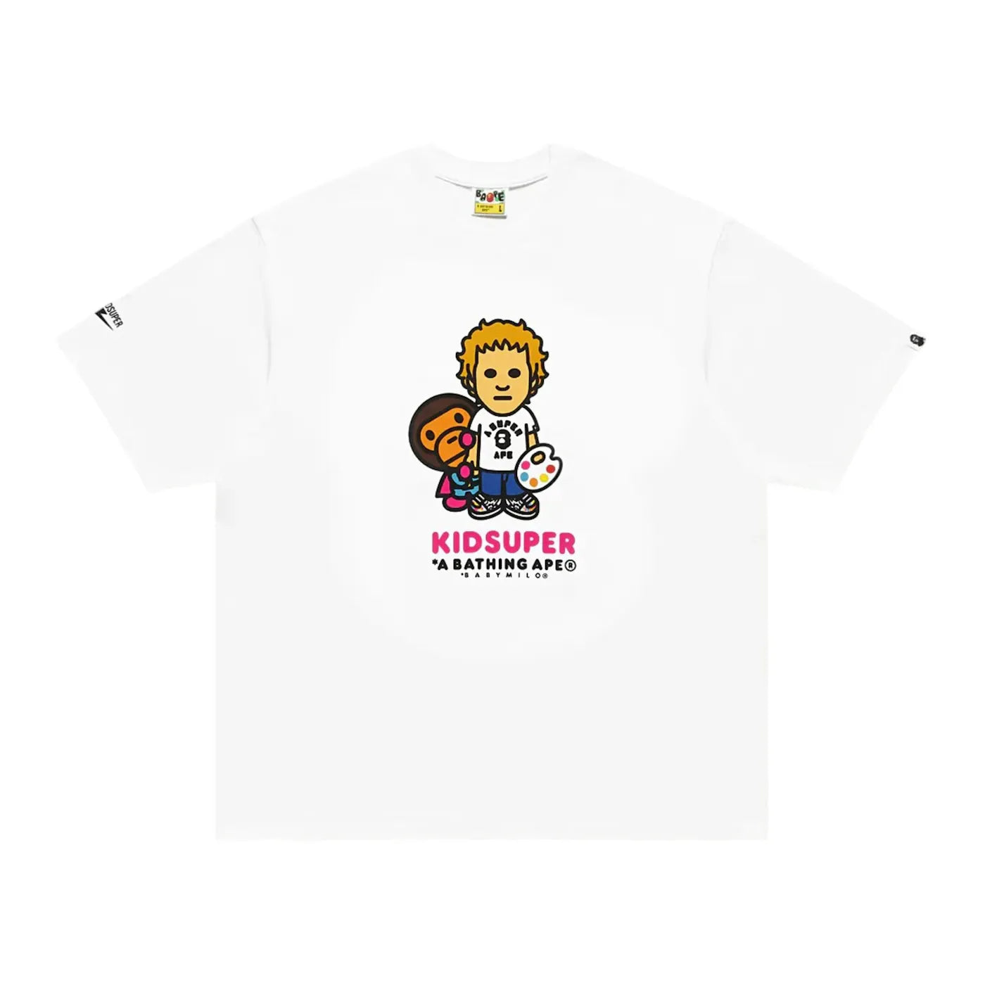 BAPE x KidSuper Colm & Baby Milo Tee White