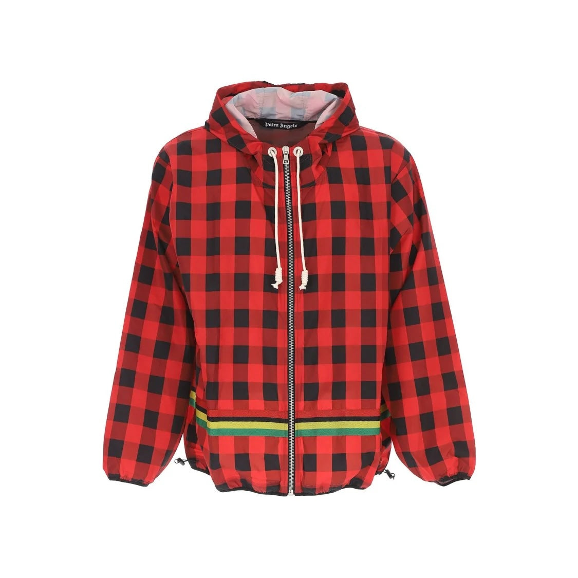 Palm Angels Checked Windbreaker Red
