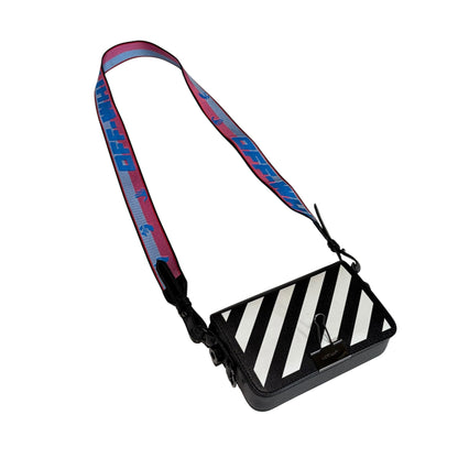OFF-WHITE Diagonal Stripes Binder Shoulder Bag Mini Black