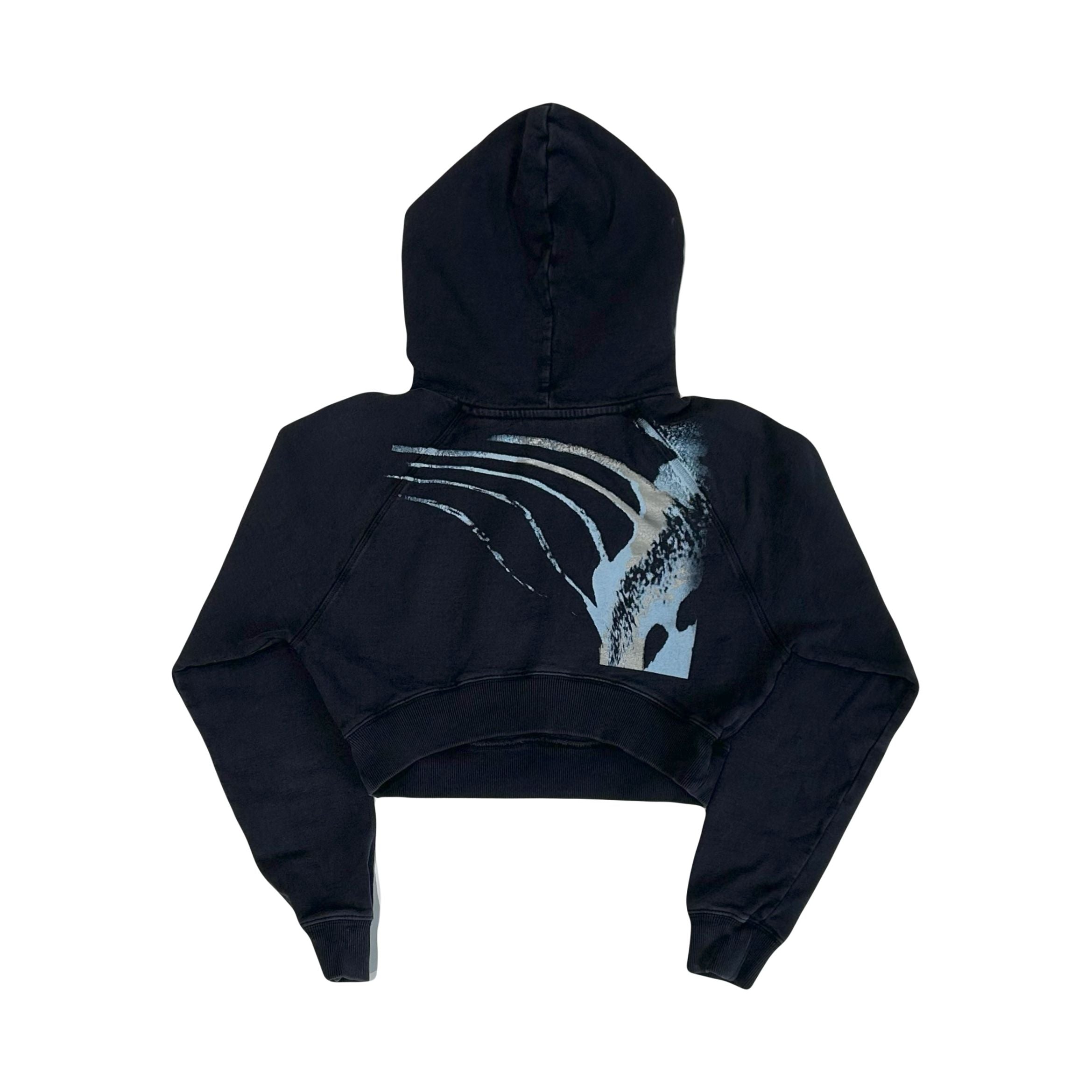 1017 ALYX Women's Cropped Printed Logo Hoodie Black