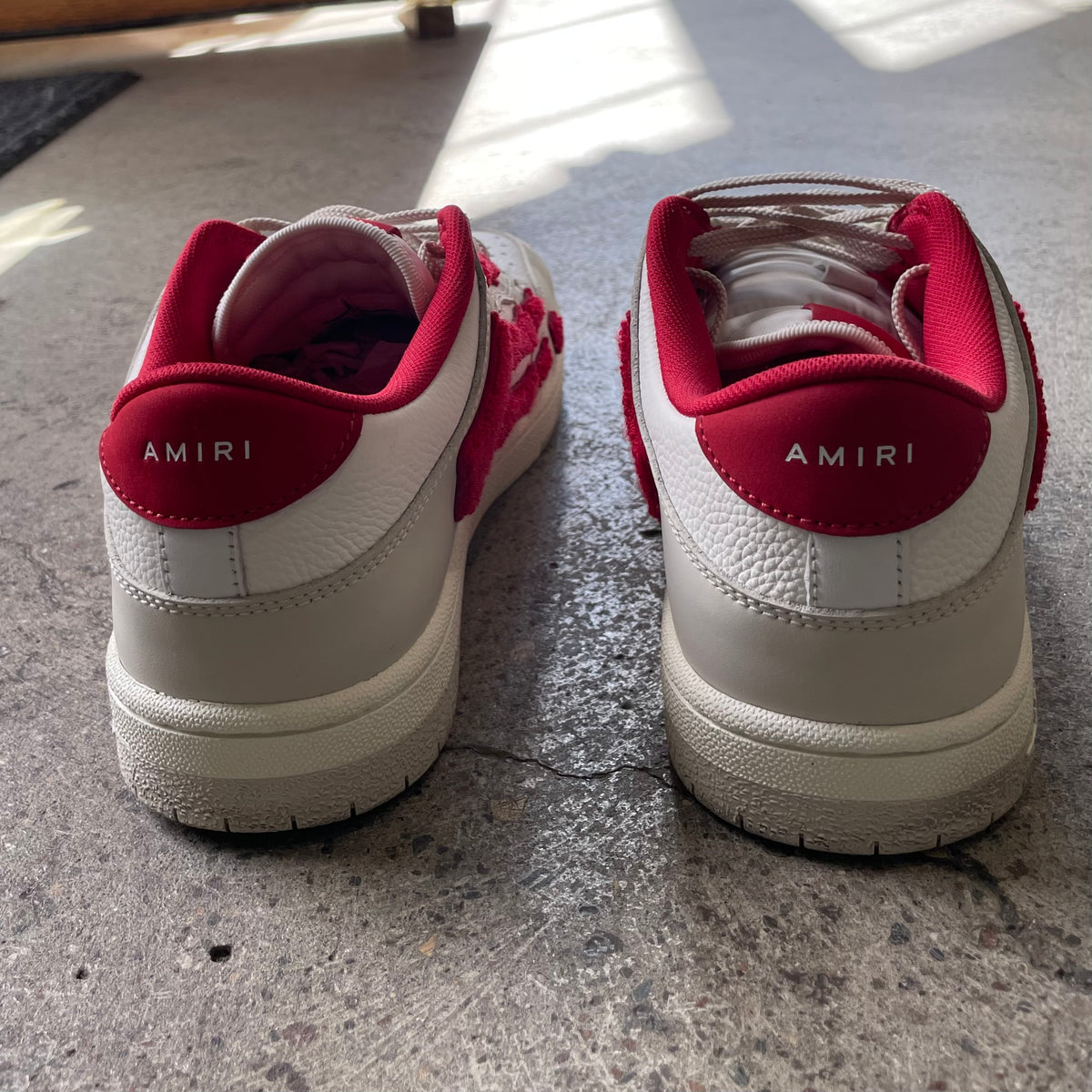 AMIRI Skel Top Low White Red Chenille