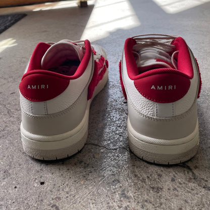 AMIRI Skel Top Low White Red Chenille