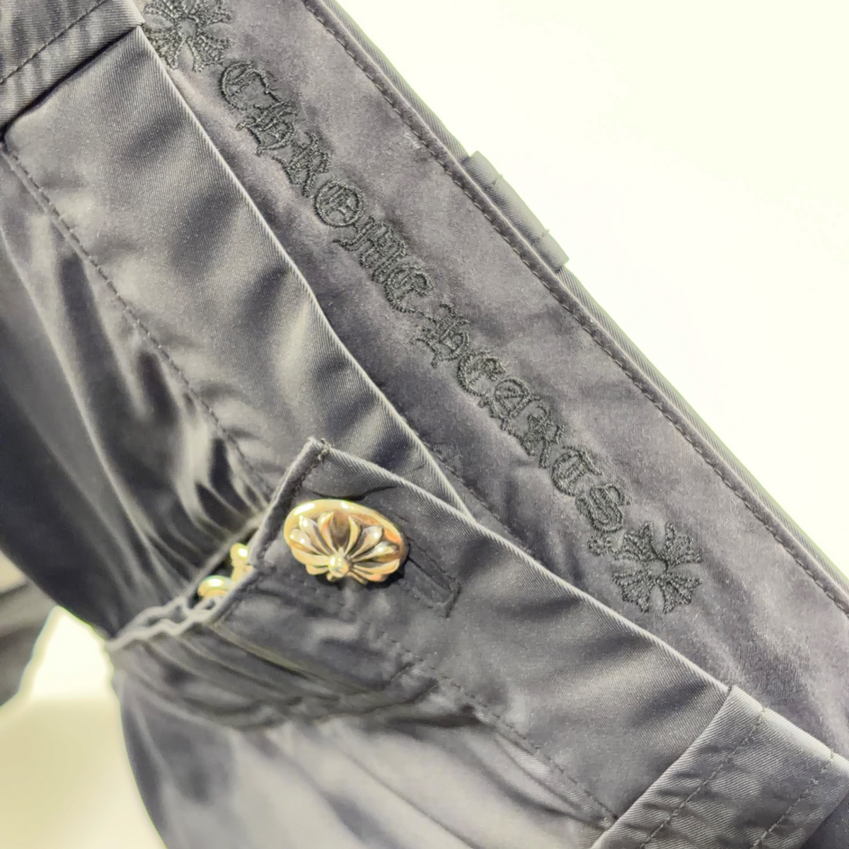 Chrome Hearts Nylon Leather Double Knee Carpenter Pants Black