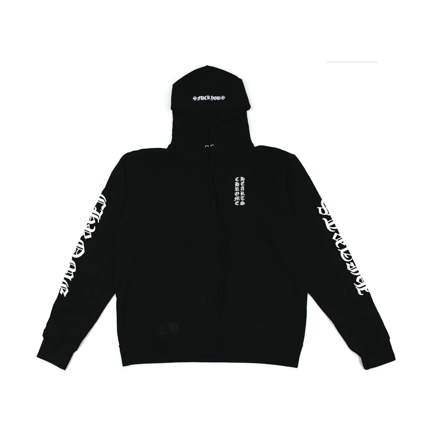 Chrome Hearts Vertical Logo FU Hood Hoodie Black/White