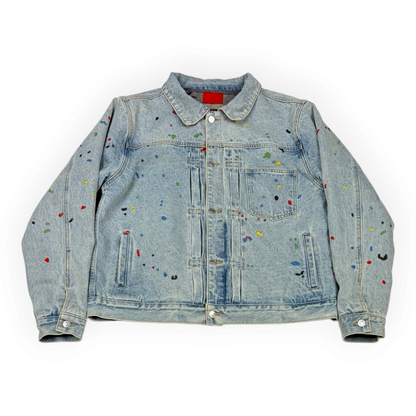Fugazi Chain Splatter Denim Jacket Light Washed