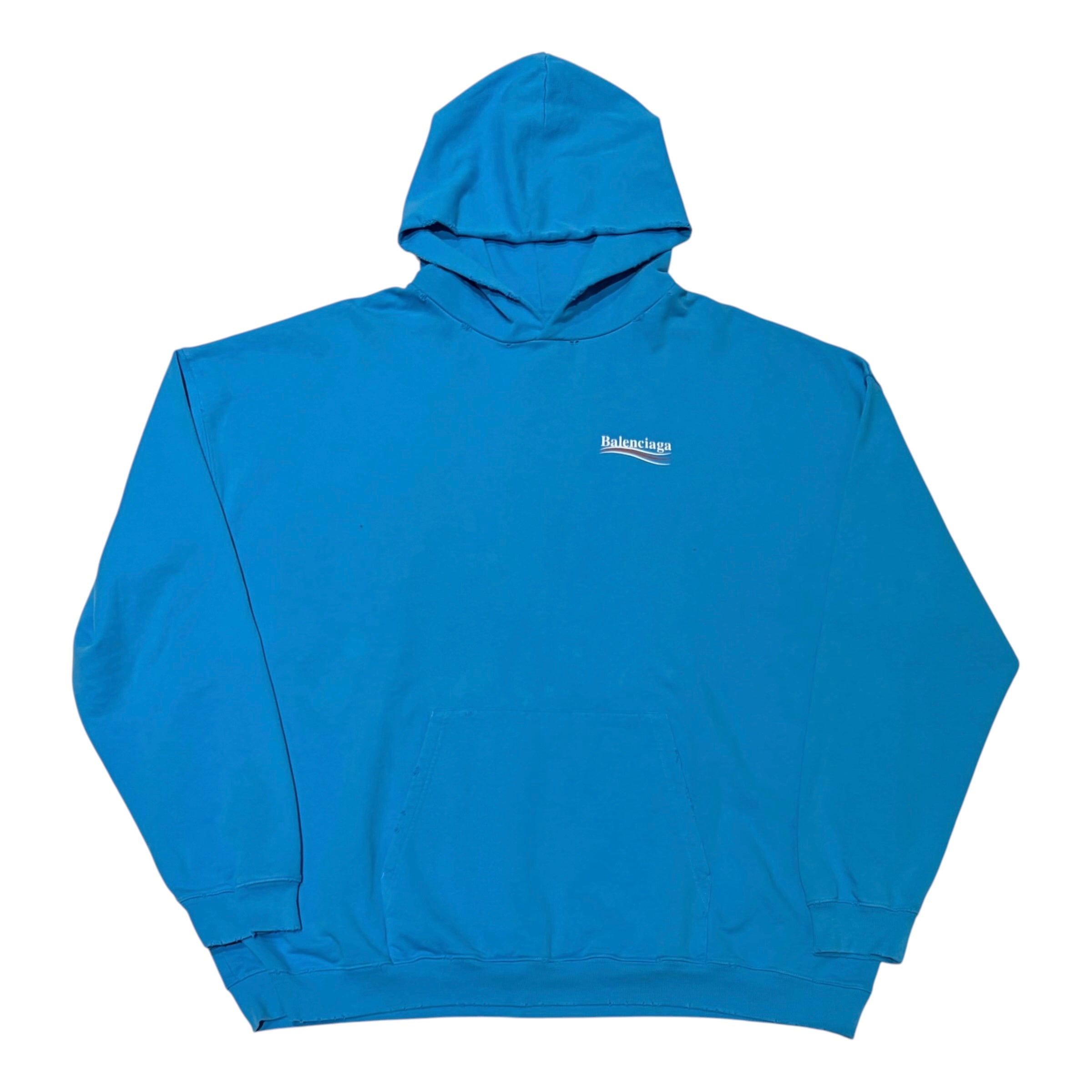 Balenciaga Political Campaign Hoodie Blue