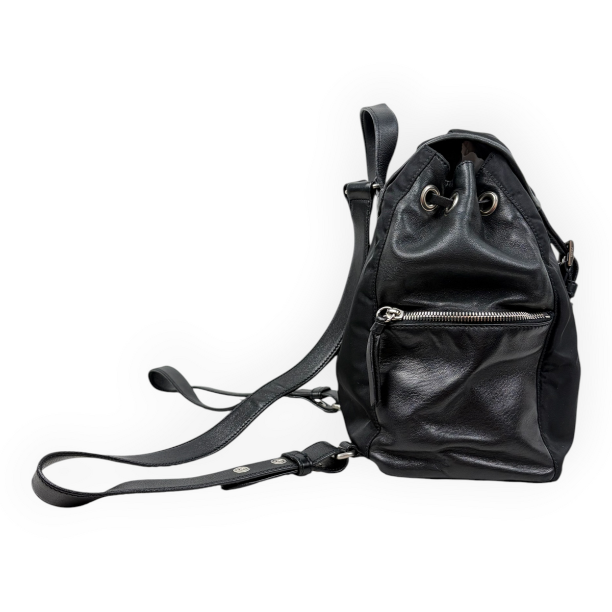 Prada Leather/Nylon Tessuto Mini Backpack Black