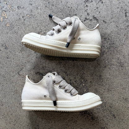 Rick Owens DRKSHDW Jumbolace Low Denim Sneakers Milk