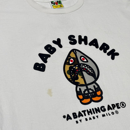 BAPE Baby Milo Shark College Tee White/Gray